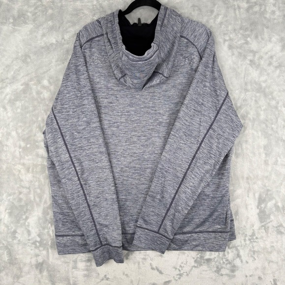 Zella Men Heathered Track Jacket Gray Blue Full Zip Hooded 2XL Polyester Spandex - Picture 12 of 14